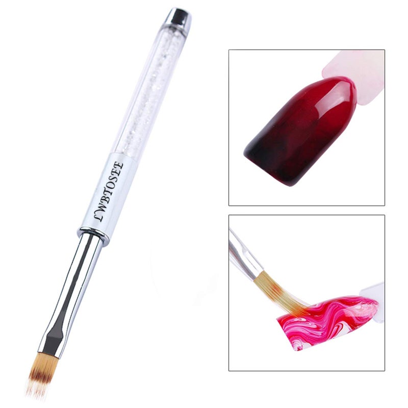 LWBTOSEE 2pcs Ombre Nail Brush for Nail Art Gradient Painting Rhinestone Handle Drawing UV Gel Pen Manicure Nail Art Brush Tool (Black&White) - Image 4